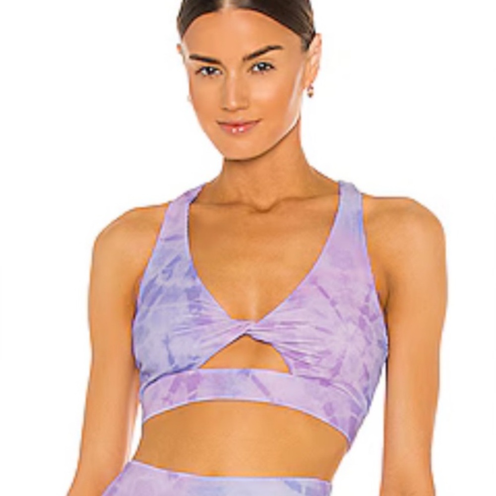 Beach Riot Lavender Tie-Dye Sports Bra